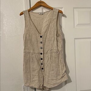 Madewell Linen Sleeveless Button-Front Top